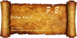 Pehm Emil névjegykártya