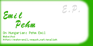 emil pehm business card